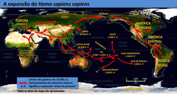 A expansão do homo sapiens na face da Terra