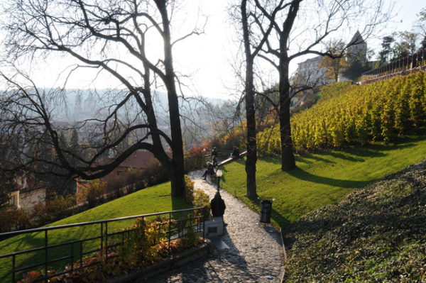 Praga, em pleno centro, conserva sendeiros incrivelmente bucólicos como o da foto, que leva do Castelo ao bairro de Malá Strana. Mozart o percorria com frequência.