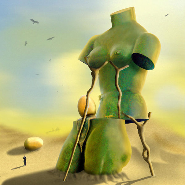 Muletas, óleo de Salvador Dali